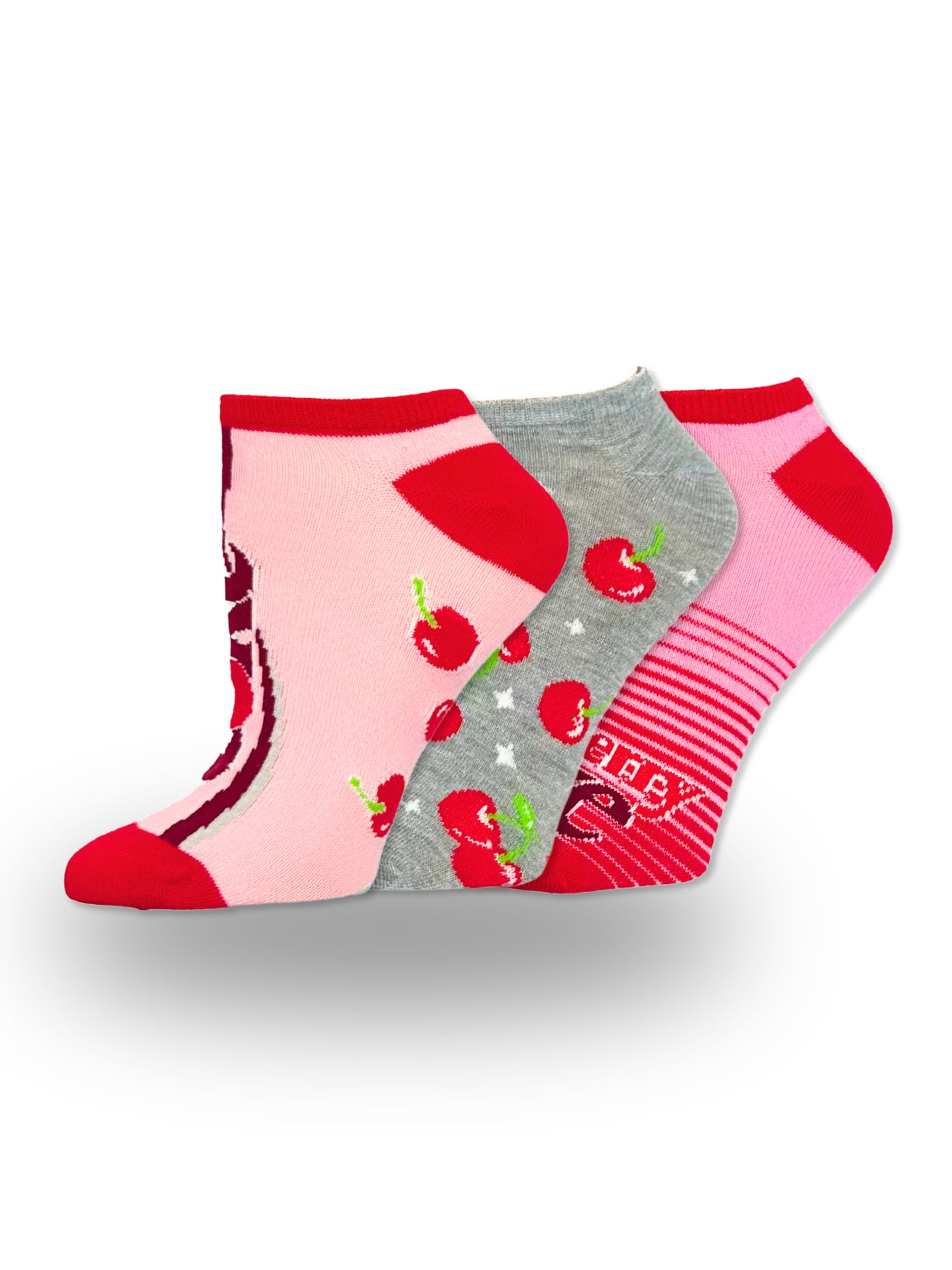 Cherry Coke Women's No-Show Socks, 3-Pack, Size 4-10