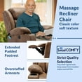 thumbnail image 6 of SOCIALCOMFY Manual Swivel Glider Rocker Recliner Chair with Heated Massage, 360° Swivel Overstuffed Lounge Chair with 2 Cup Holders, Side Pockets & USB Ports for Living Room, Brown, 6 of 7