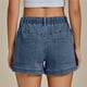 thumbnail image 2 of Pantalones cortos de mezclilla for mujer de talle alto con cordón elástico en la cintura elástica de moda Jorts de mezclilla pantalones cortos de verano, 2 of 7