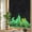 Green, variant on Green Flames Window Privacy Film, Neon Style Black Background Stained Glass Rainbow Film Decorative Window Clings, Static Cling Sun Blocking Stickers 17.7" x 39.3"