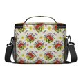 thumbnail image 3 of Butterfly and Flower Red Pattern Insulated Lunch Box for Women Men, Medium Leakproof Cooler Bag with Adjustable Strap, 10"x6.7"x8", 3 of 6