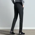 thumbnail image 4 of Pantalones de verano holgados de talla grande para hombre, pantalones de traje rectos, ropa de vestir, pantalones de moda, pantalones formales informales finos 2024, 4 of 5