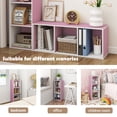 thumbnail image 4 of HOMLUX Luder 3-Tier Cube 31.5" Bookcase, Wood Storage Shelf, Small Bookshelf for Home Office & Bedroom, White & Pink, 4 of 10