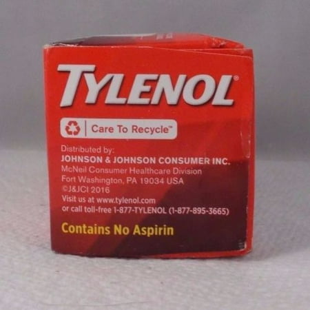 Tylenol Acetaminophen Extra Strength 500 mg Pain Reducer 100 Caplets ~ Unisex