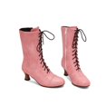 thumbnail image 6 of LOVZFMLL Boots for Women Mid Calf Winter Boots Lace Up Round Toe Adjustable Straps Mid Flare Heel Fashion Fall Winter Boots, 6 of 6