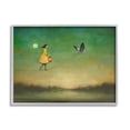thumbnail image 4 of Stupell Industries Girl Following Bird Yellow Dress Vivid Green Landscape Framed Wall Art, 30 x 24, Design by Duy Huynh, 4 of 5