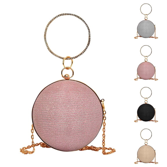 breaise Women Top Handle Handbags Tote Bag Clutch Purse for Women With Rhinestone Circular Ring