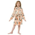 thumbnail image 6 of FORMRS Niños Bathrobe Unisex Hooded Robe Soft Plush Pajamas Sleepwear, Size 2-3T, Pink Fall Coffee, 6 of 7