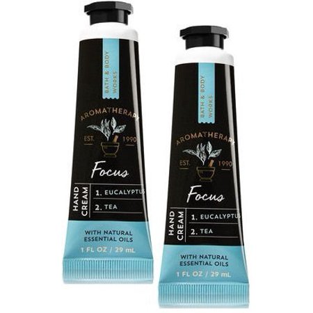 Bath And Body Works 2 Pack Aromatherapy Focus Eucalyptus Tea Hand Cream 1 Oz