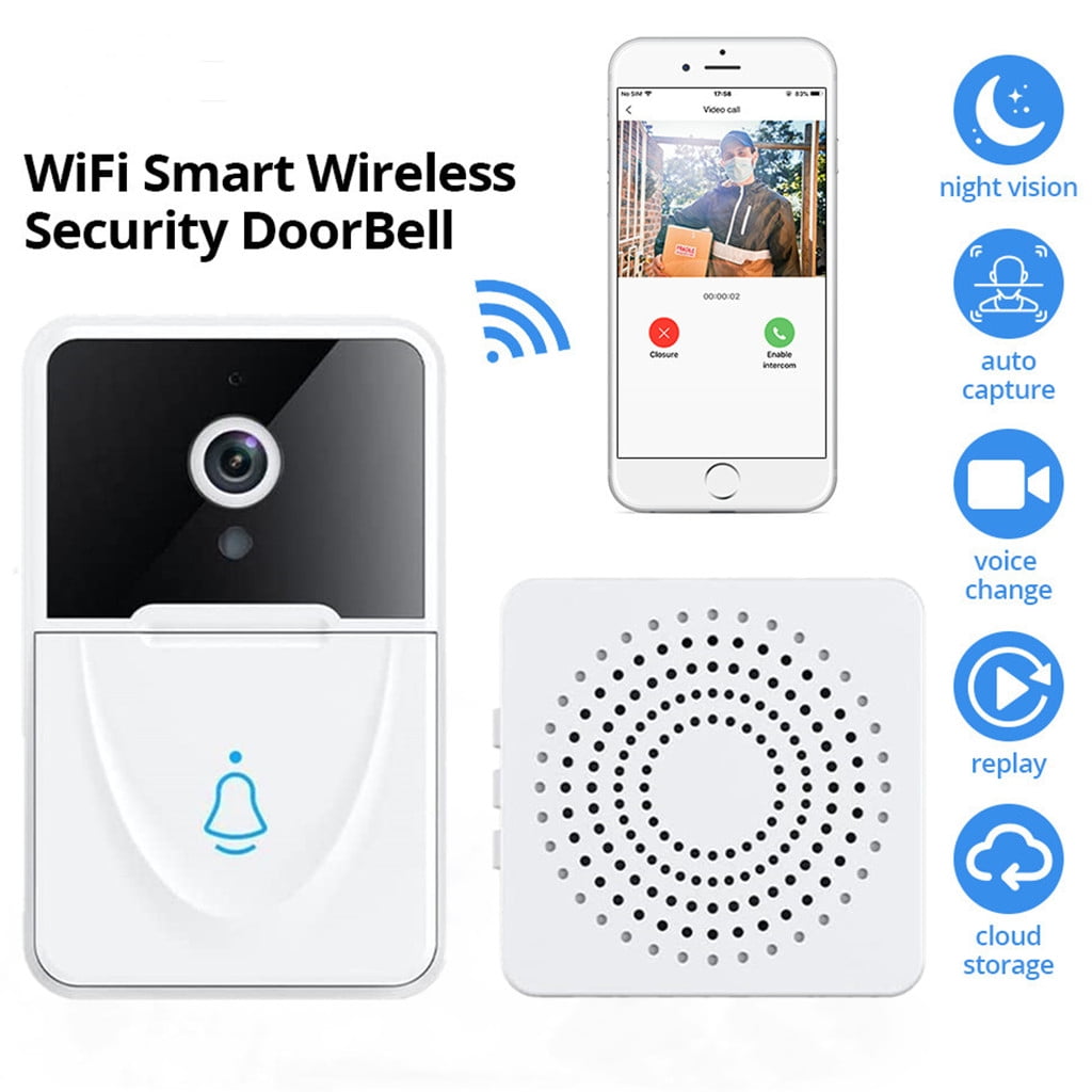 Video Doorbell Camera, HD Smart Wireless WiFi Doorbell Security Camera,Night Vision,Wide Angle Lens,Two Way Audio