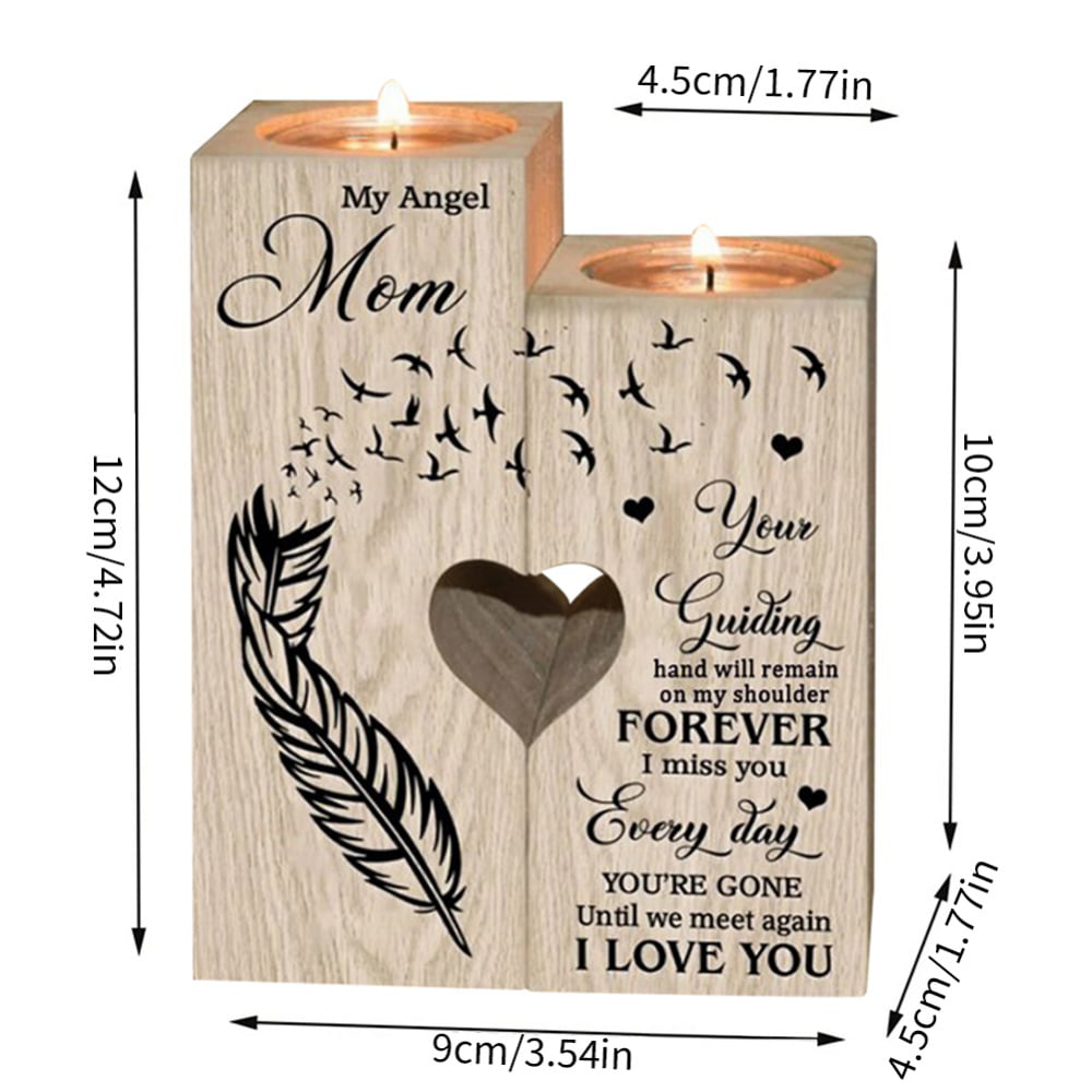 Wooden Tea Candle Holder Personalised Engraved Customized Gift Valentine's Day 