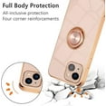 thumbnail image 2 of Electroplated Magnetic Ring Holder Case for iPhone 15, 360 Degree with Rotation Metal Anti-Drop Finger Ring Holder Magnet Car Holder Soft Slim Silicone Shockproof Cover - Light Pink, 2 of 18