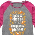 thumbnail image 3 of Instant Message - Mac & Cheese and Nuggets Please - Toddler & Youth Girls Raglan Graphic T-Shirt, 3 of 6