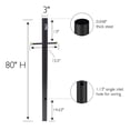 thumbnail image 3 of Black Traditional Outdoor Lamp Post with Cross Arm and Outlet, Weather-Resistant, 80 In. x 3 In., Direct Burial, 3 of 13