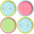 thumbnail image 1 of xo, Fetti Pool Party Paper Plates, 3 Designs | 24 pcs 9" | Kids Decorations, Summer Birthday Decor, Stripe Tablescape, Colorful Table Setting, 1 of 8