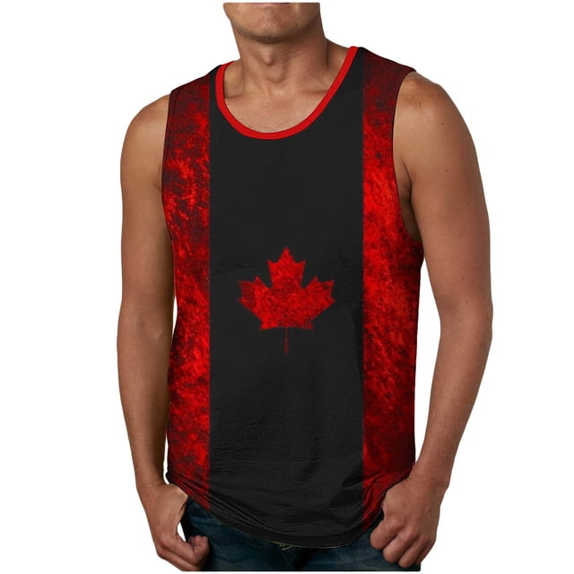 Birdeem Men Casual Fashion Gradation Printing Pullover Round Neck Sports Tank Tops