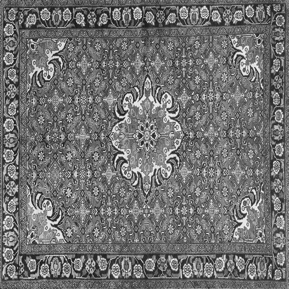 Ahgly Company Indoor Square Persian Gray Traditional Area Rugs, 4' Square