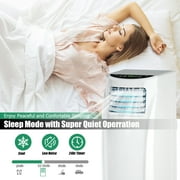 Costway 8000 BTU ASHRAE Portable Air Conditioner & Dehumidifier Function Remote w/ Window Kit White