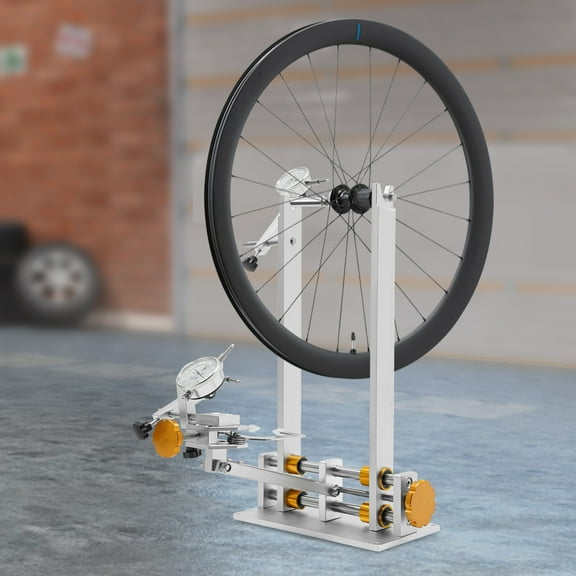 ToppiJoy Adjustable Professional Bicycle Wheel Truing Stand with Dial Indicator Gauge Repair Tool for 10"-29" Rims for MTB, Road Bikes, and BMX Maintenance