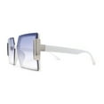 thumbnail image 4 of Womens Rimless Mod 90s Squared Butterfly Designer Sunglasses White Blue, 4 of 4
