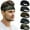 Black + Army Green + Dark Grey + Camouflage + Graffiti Grey, variant on beister Sports Headbands for Men & Women (5 Pack), Moisture Wicking Sweatbands, Elastic Non Slip Sweat Bands, Athletic Workout Fashion Wide Hair Bands for Running, Cycling, Basketball, Yoga