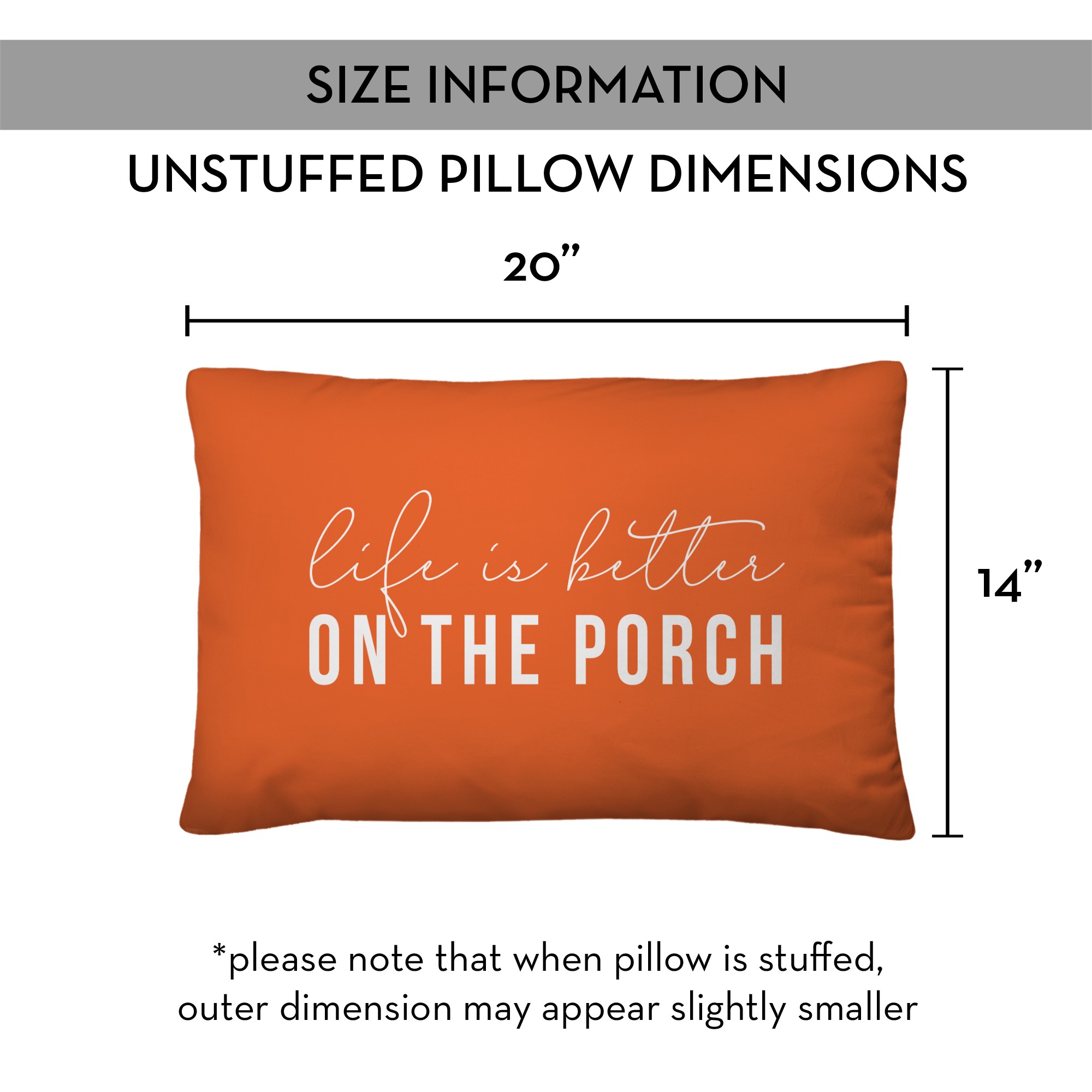 Creative Products Life is Better On the Porch Orange 14x20 Indoor / Outdoor Pillow