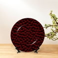 thumbnail image 6 of Bingfone Red Skulls 4 Print Bone China Dinner Decorative Plates,Handmade Ceramic Dinner Plate with Stand for Home Club-7in, 6 of 6