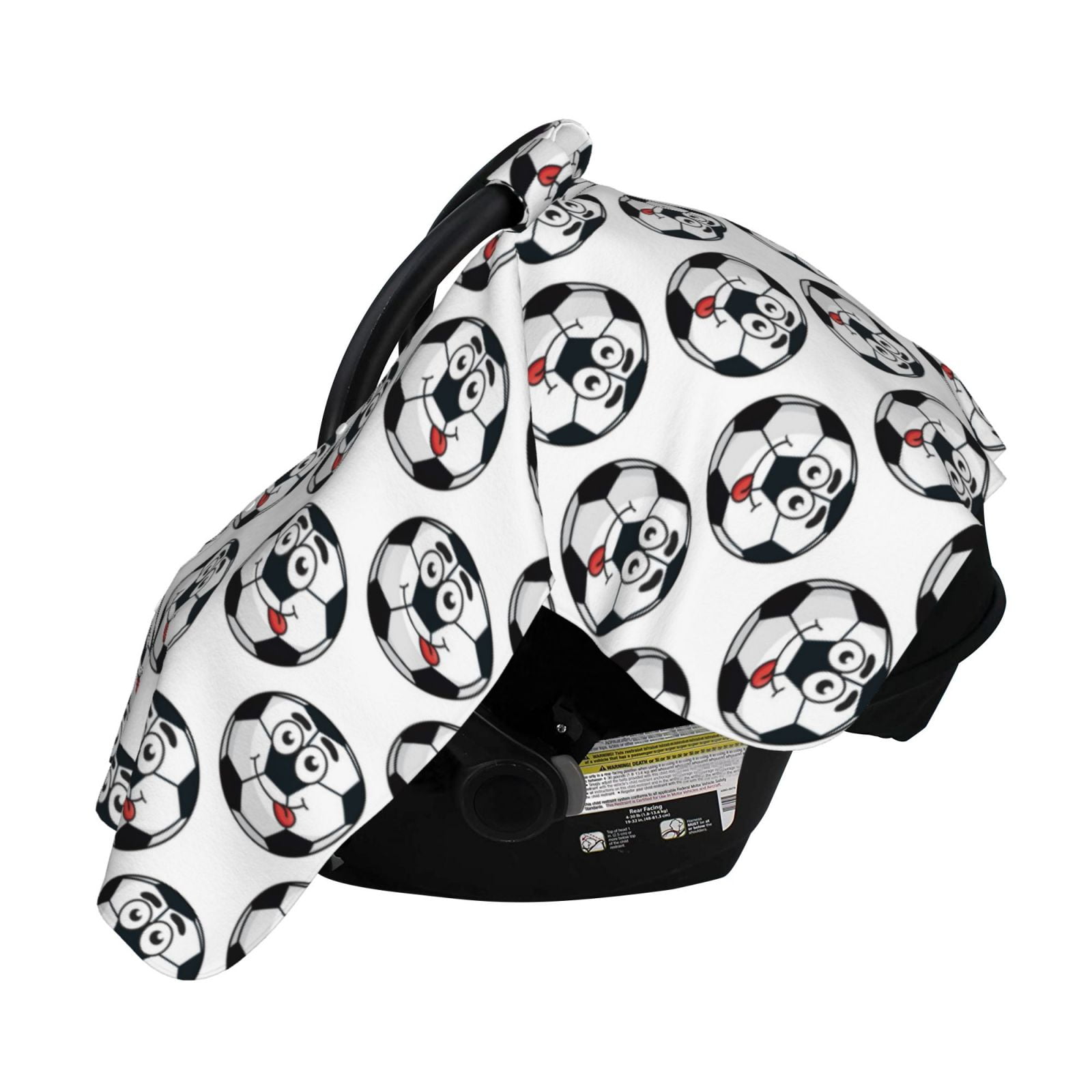 Naloa Happy Football Baby Car Seat Cover, Breathable Baby Carrier Cover, Multiuse Baby Carrier Cover & Nursing Breastfeeding Cover