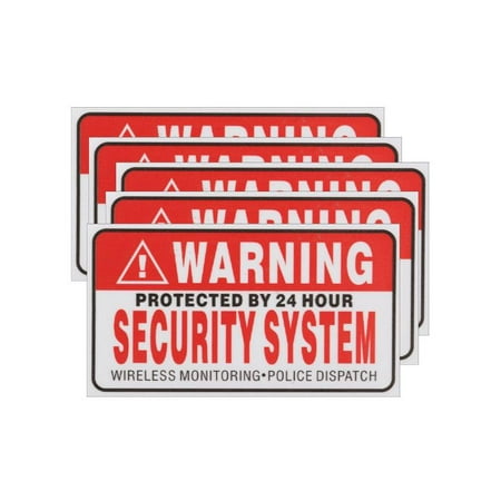 - 5x Protected By 24 Hour Warning Security System Sticker Safty Sign Decal 3.5