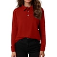 thumbnail image 2 of YOUYEDIAN Long Sleeve Polo Shirts for Boys Size 4-5 Kids Golf School Uniforms Toddler Girls Spring Collared T Shirt Dress Athletic Outfits (Red), 2 of 6