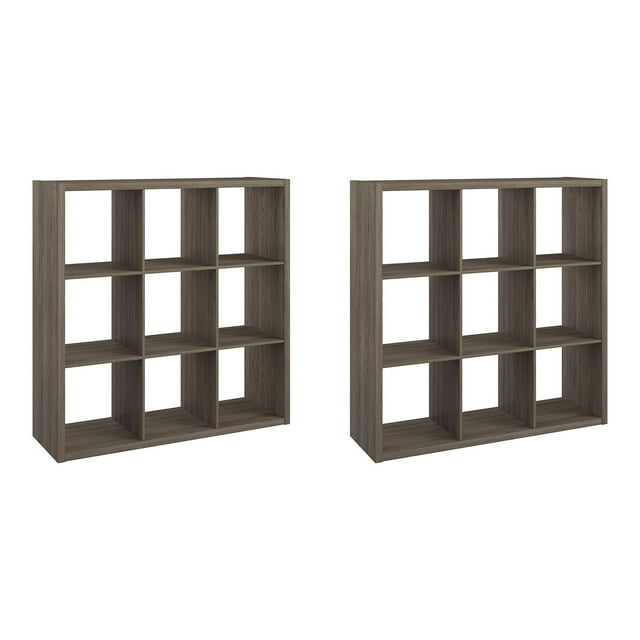 ClosetMaid Decorative Bookcase 9-Cube Storage Organizer, Graphite Gray (2 Pack)