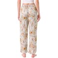 thumbnail image 3 of Pantalones de lounge para mujeres INSPIRE CHIC con patrón de flores y puntos, pantalones de pierna ancha, cintura elástica con bolsillo, pijama de noche XL floral, 3 of 6