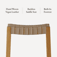 thumbnail image 6 of Maven Lane Emerson Counter Stool in Weathered Natural Wood Finish with Avanti Bone Vegan Leather, 6 of 12