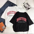 thumbnail image 3 of Harajuku verano de las mujeres T-shirt Casual Boston impresión Top camiseta de las mujeres camiseta de manga corta camiseta de gran tamaño Streetwear camisapangjing, 3 of 4