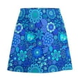 thumbnail image 6 of Blue Flower Dots Skirt Women Retro Floral Elegant Mini Skirts Summer Streetwear High Waist, 6 of 7