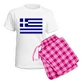 thumbnail image 5 of CafePress - Greece Flag Women's Light Pajamas - Women's Short Sleeve Print T-Shirt and Pants Light Cotton Pajama Set, 5 of 7