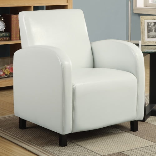 acme balin white faux leather accent chair