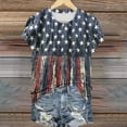 thumbnail image 5 of Plus Size Patriotic T-Shirts for Womens Independence Day American Flag Printed T-Shirts Round Neck Tee Short Sleeve Tops 4Th Of July Summer Tops Lounge Breathable Tunics Blouses Going Out Clothes, 5 of 5