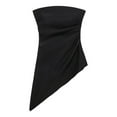 thumbnail image 3 of Womens Summer Tube Tops 2025 Trendy Strapless Ruched Going Out Tops Outfits Asymmetrical Bandeau Shirts, 3 of 8
