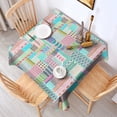 thumbnail image 2 of Multicolor Cartoon Geometric and Striped Pattern Square Tablecloth,Waterproof Square Table Cover,Wipeable Spillproof Washable Table Cover for Home Kitchen Party Decor 42"X42"(107x107cm), 2 of 6