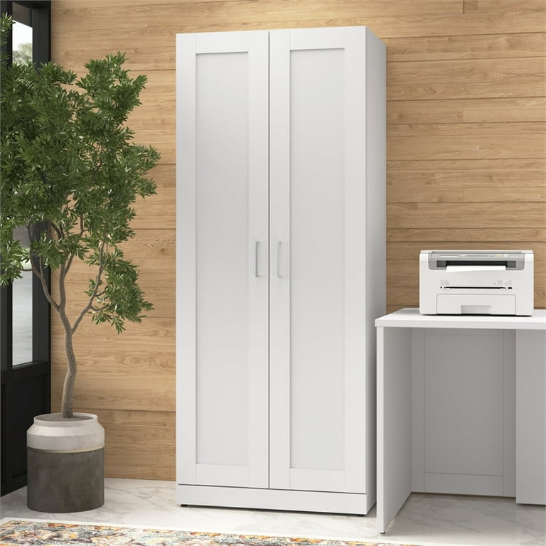 Hampton Heights 30W Tall Storage Cabinet with Doors by Bush Furniture - White