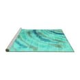 thumbnail image 2 of Ahgly Company Machine Washable Indoor Rectangle Abstract Turquoise Blue Contemporary Area Rugs, 5' x 7', 2 of 4