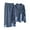 Blue, variant on Annhoo Womens Cotton Linen 2 Pieces Outfits Long Sleeve Button down Shirts with Wide Leg Pants Lounge Sets Tracksuit