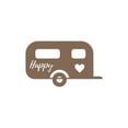 thumbnail image 1 of Central Coast Designs HAPPYCAMPER-18BRZ Happy Camper 18 x 18 Po Script & Silhouette Acier Découpé au Laser Mur d'Art Signe & 44 ; Riche en Bronze, 1 of 1