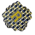 thumbnail image 2 of Carolines Treasures CJ1074-RFC Letter R Football Blue and Gold Foam Coaster Set of 4 3 1/2 x 3 1/2 multicolor, 2 of 3