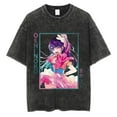 thumbnail image 4 of Anime-Inspired Oshi No Ko Men's Streetwear Vintage Washed Cute Graphic Print Harajuku Hip Hop Summer Cotton Black T-Shirt, 4 of 5