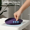 thumbnail image 3 of Babelio Suction Plates for Babies & Toddlers, Silicone Divided Baby Dish, Self Feeding Supplies for Highchairs, Tables, Travel, Camping, Dinner, Square Shape, BPA Free, Dishwasher, Oven Safe (Purple), 3 of 6