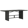 thumbnail image 4 of vidaXL Patio Table with Glass Top Black 74.8"x31.5"x29.1" Poly Rattan, 4 of 6