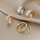 thumbnail image 2 of Luxury Rose Gold Double Rowed Square Zircon Stainless Steel Ring Women's Romantic Engagement Wedding Party Jewelry Women Gift, 2 of 5