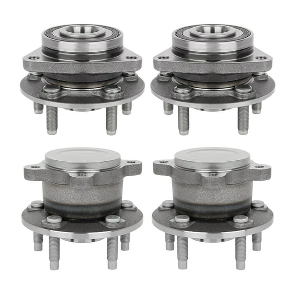 AutoShack Front & Rear Hub Bearing Assemblies for Chevrolet, Cruze 2016-2019, FWD L4 1.4L 1.6L - With ABS, 5-Lug